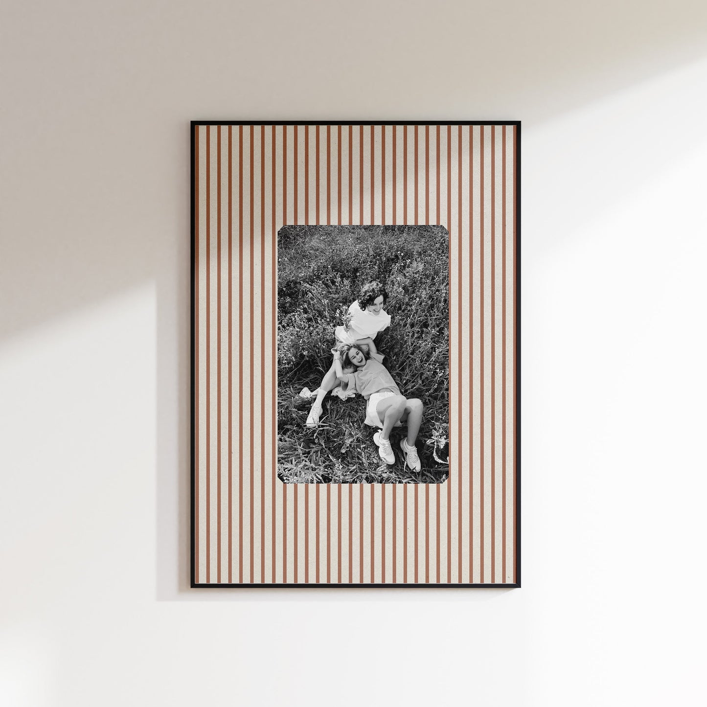 Fabric Inspired Wide Stripe Photo Print Square