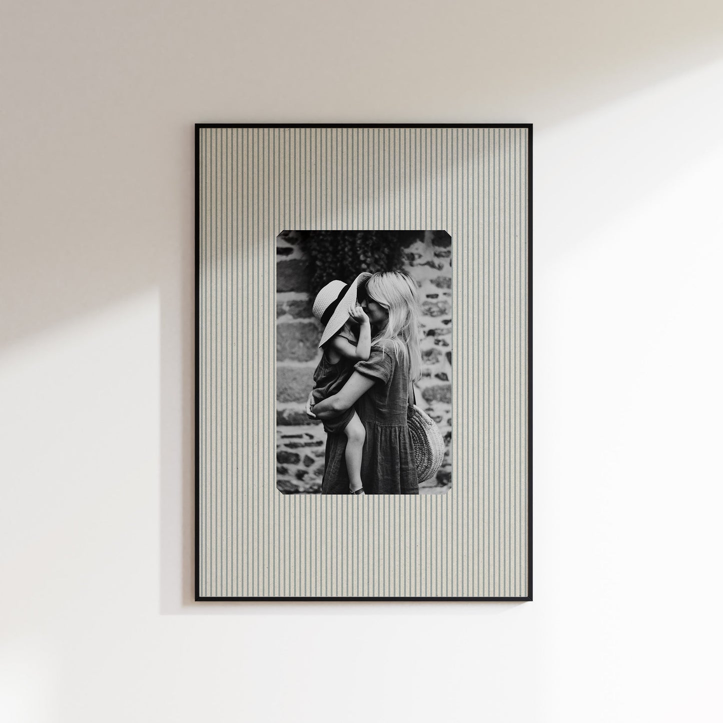 Fabric Inspired Striped Photo Print Square