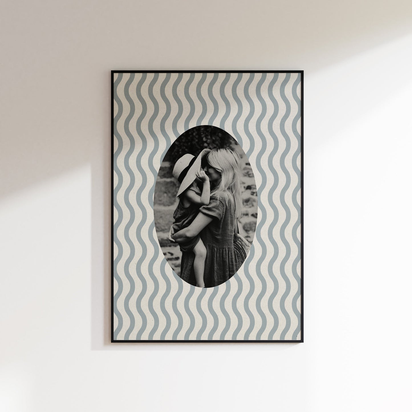 Fabric Inspired Wave Photo Print Oval