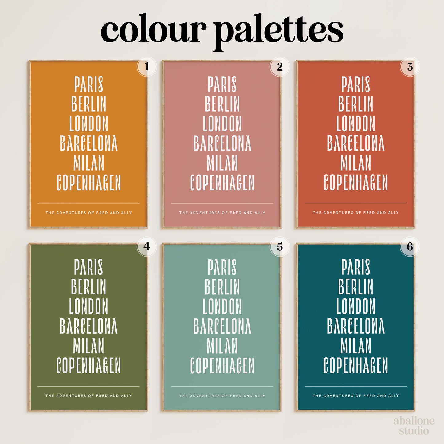 Multiple Locations Travel Print in Bold Colour