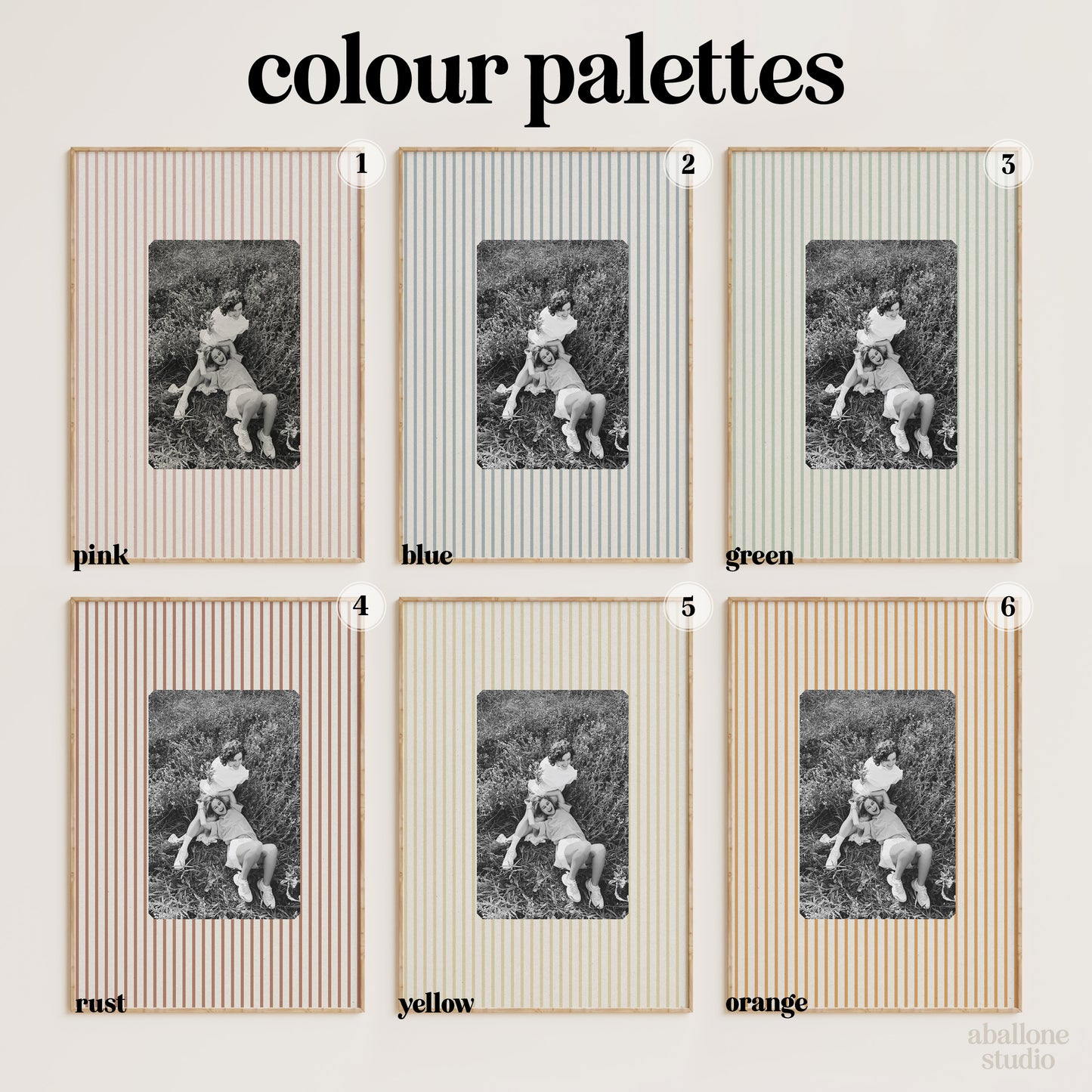 Fabric Inspired Wide Stripe Photo Print Square
