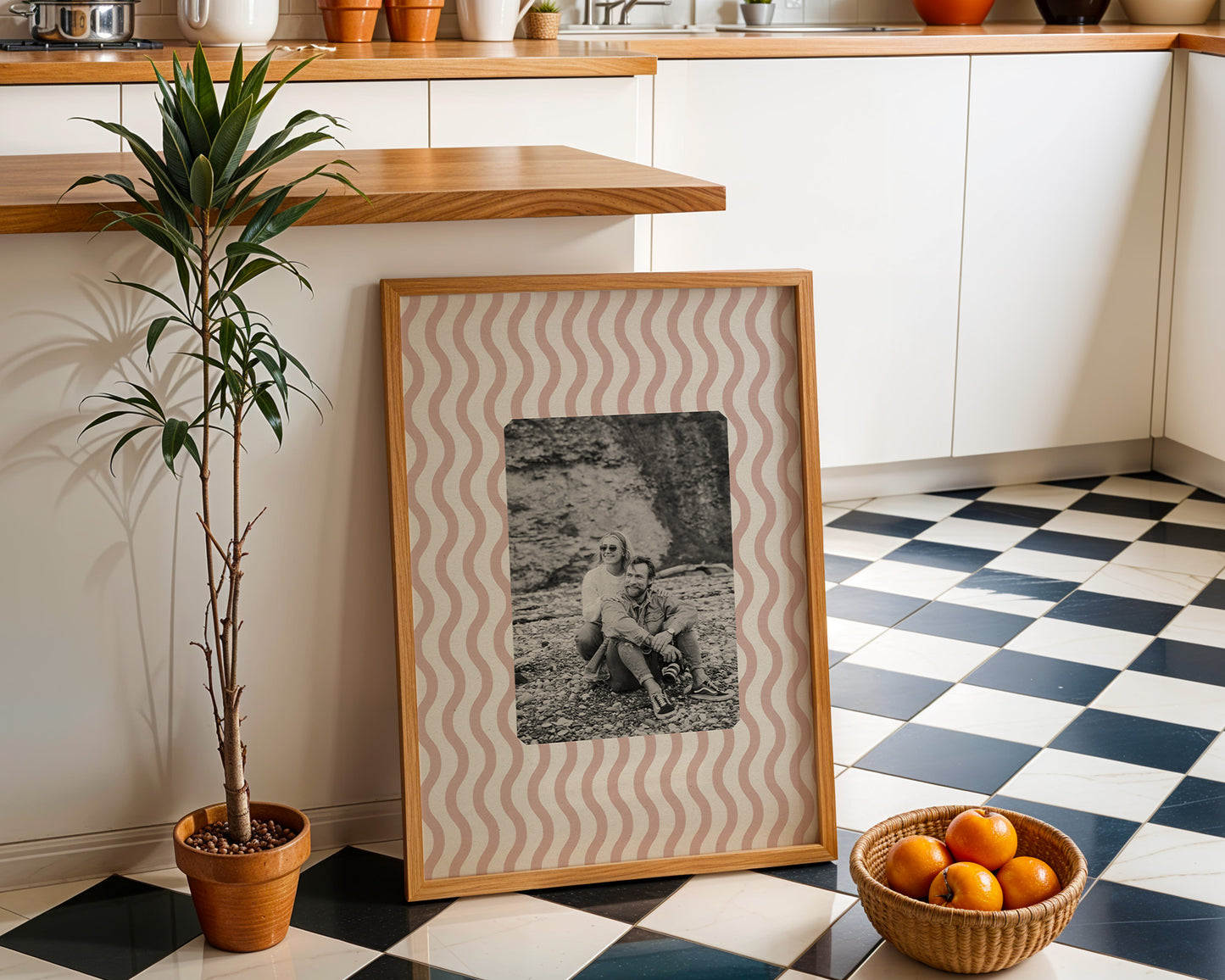 Fabric Inspired Wave Photo Print Square
