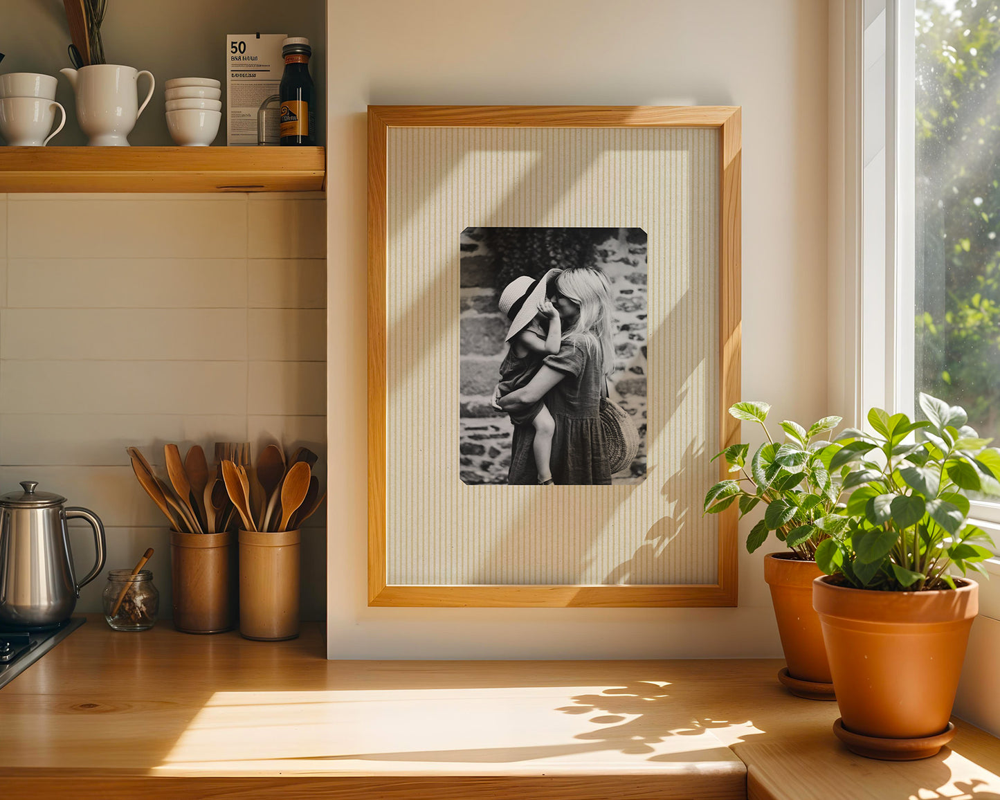 Fabric Inspired Striped Photo Print Square