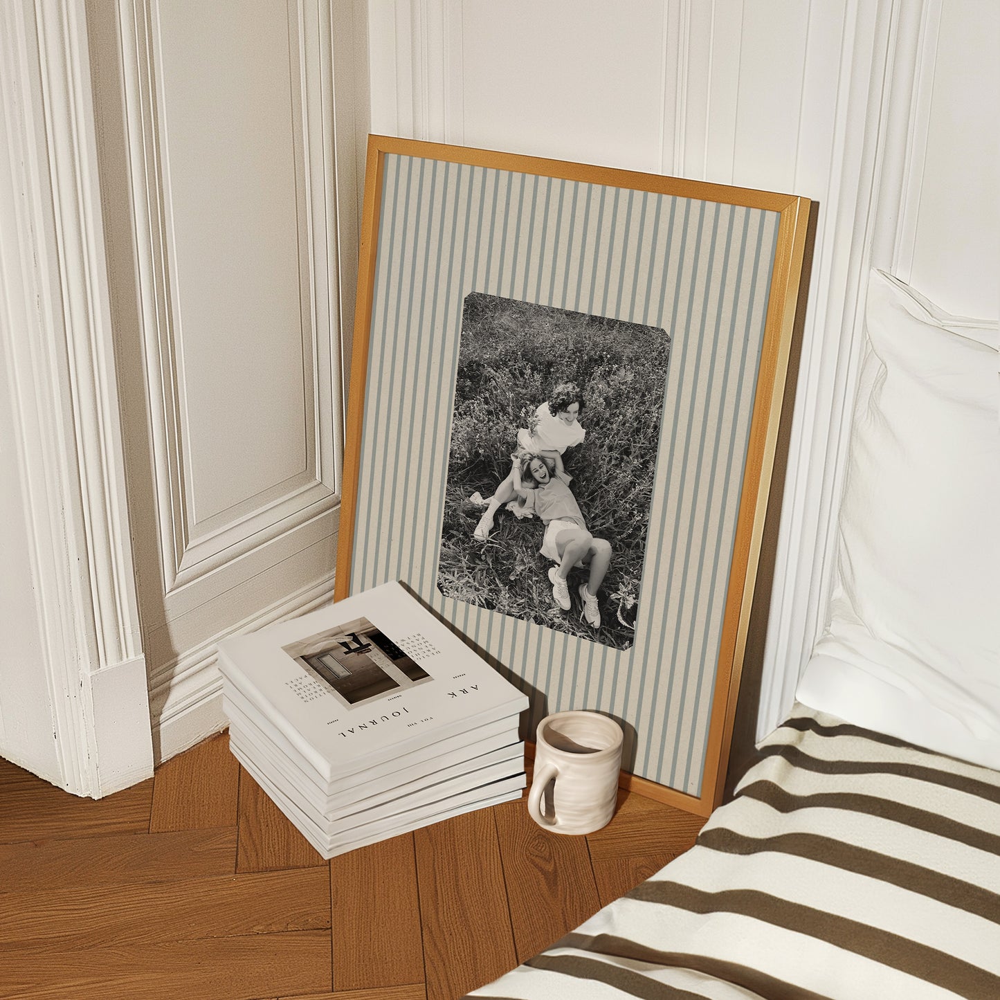 Fabric Inspired Wide Stripe Photo Print Square
