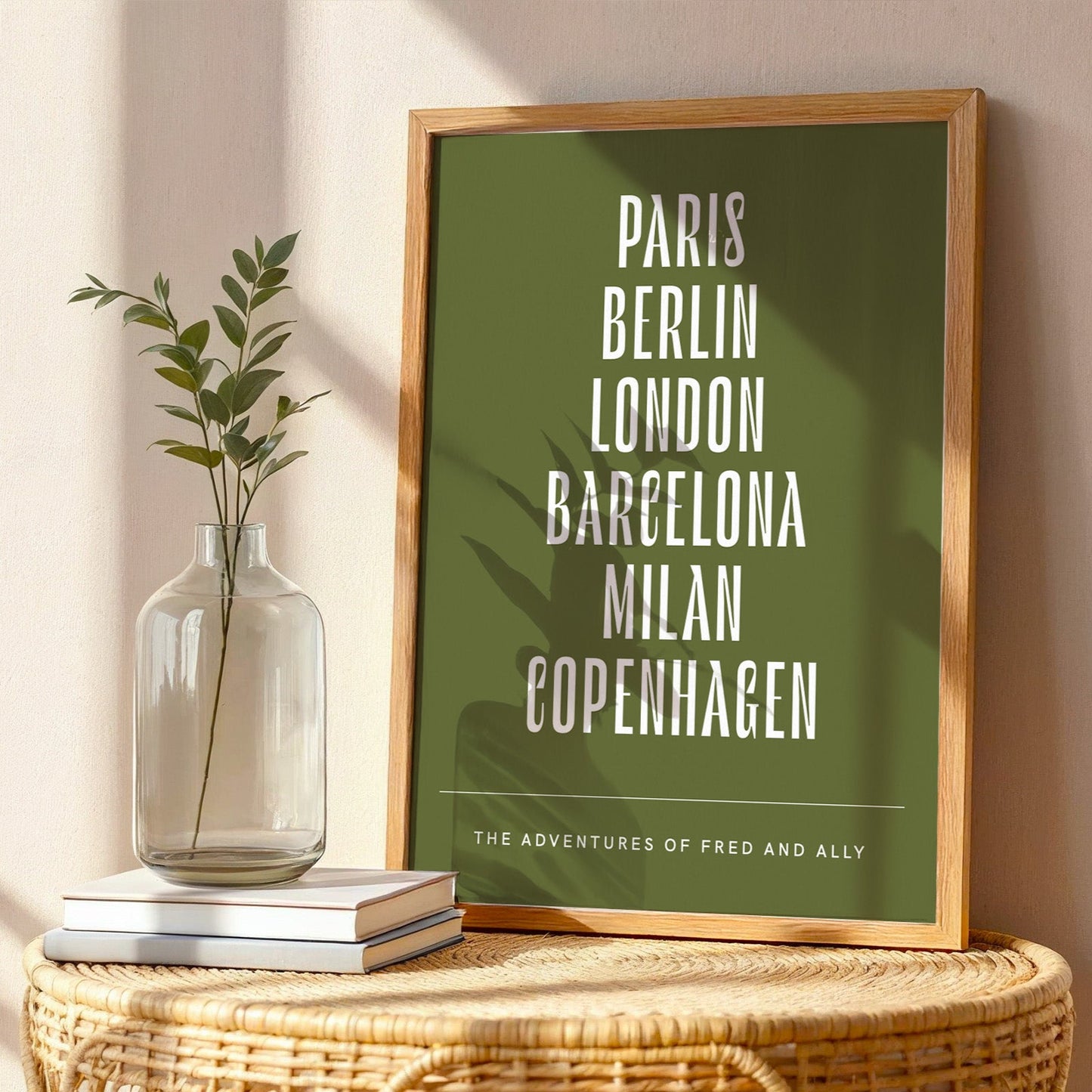 Multiple Locations Travel Print in Bold Colour