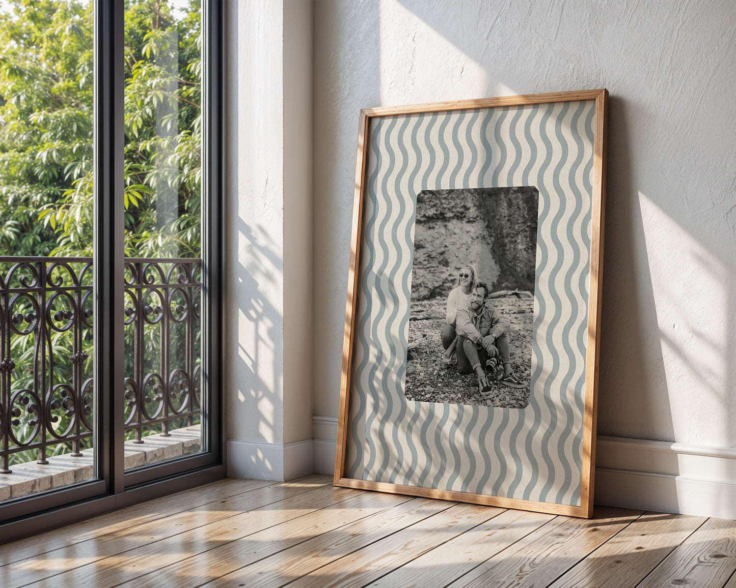 Fabric Inspired Wave Photo Print Square