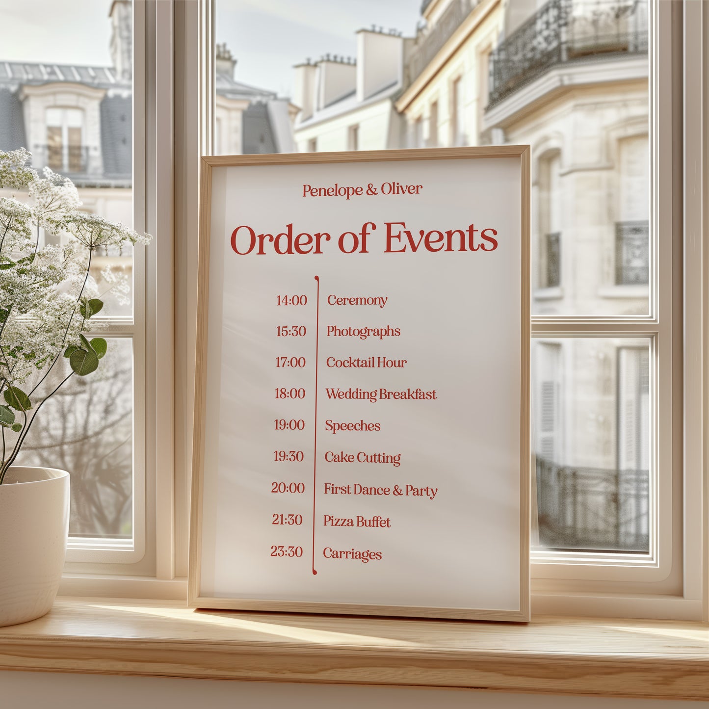 Wedding Order of Events Print