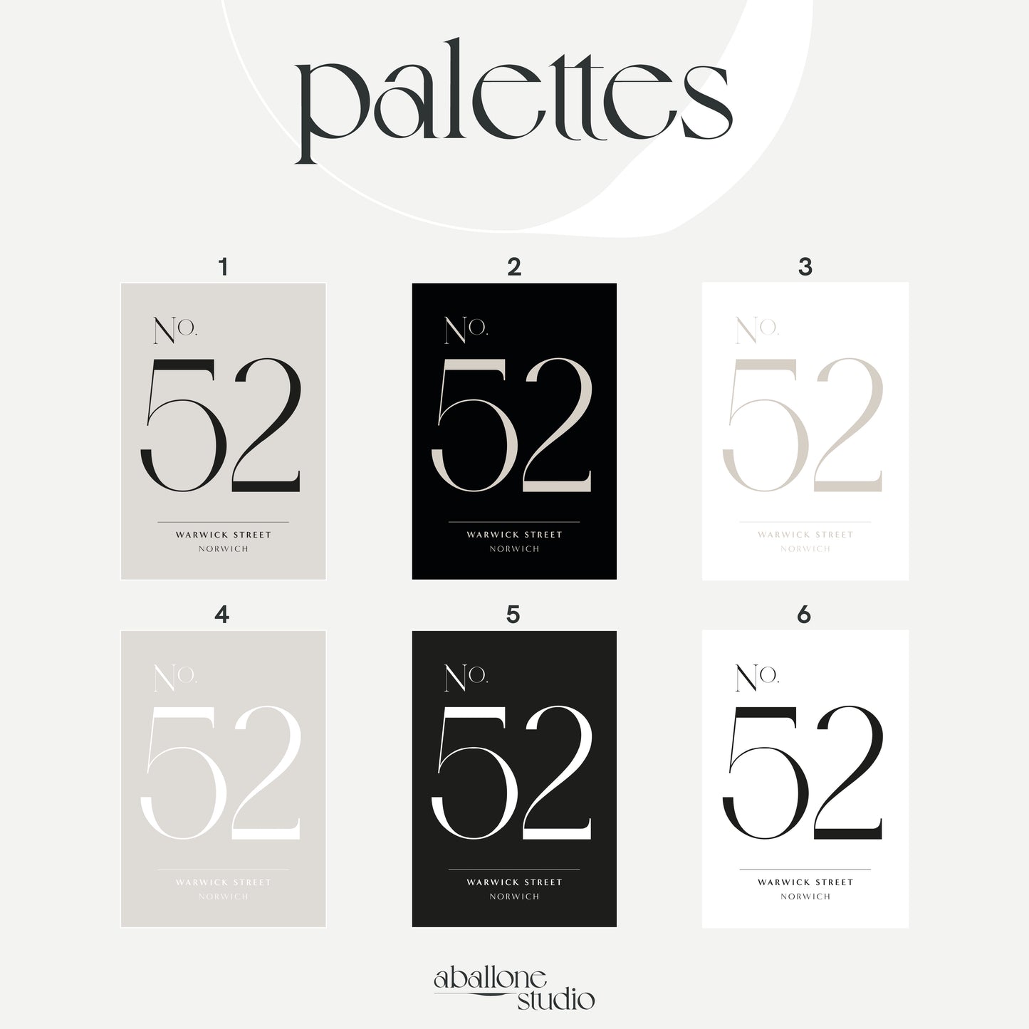 Deco House Number Card A5