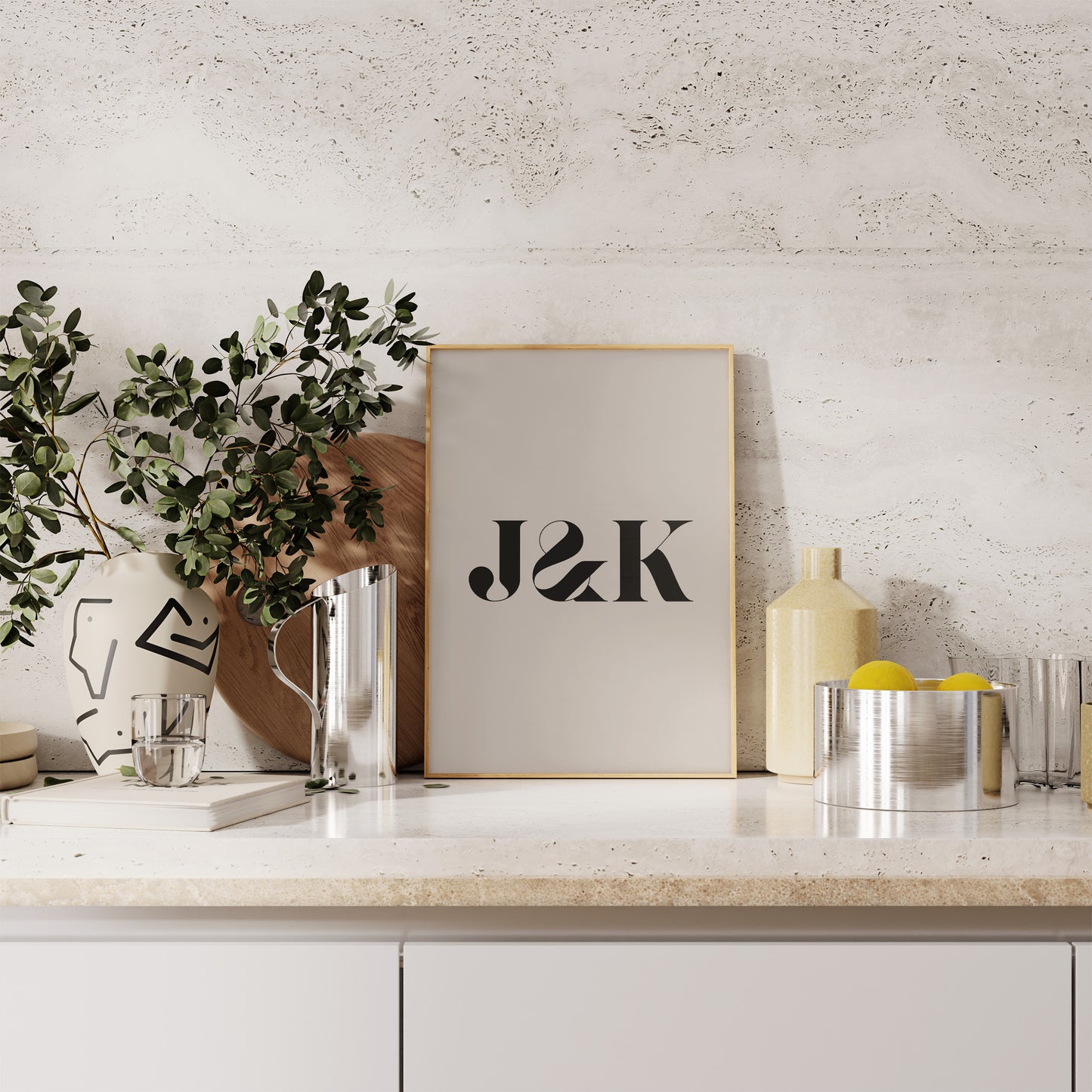 Script Initials Print