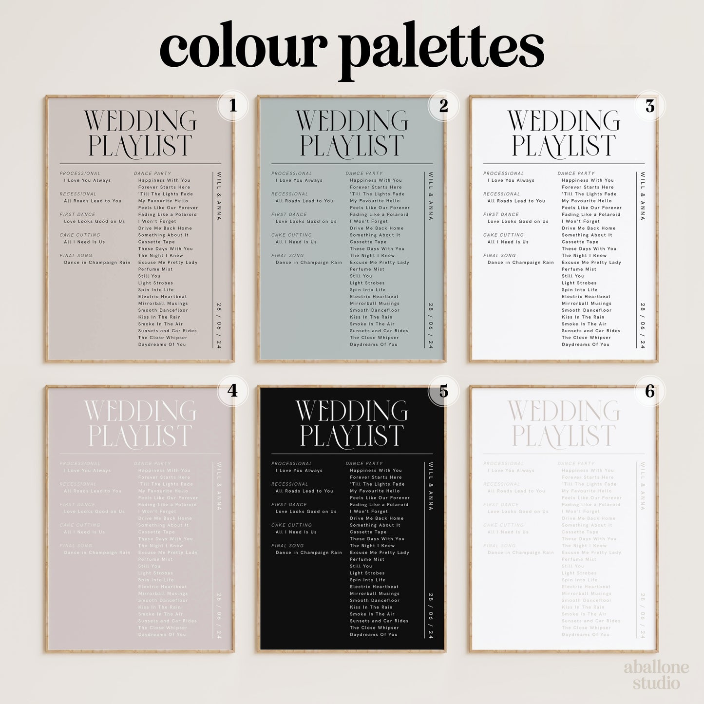 Wedding Playlist Custom Song List Print