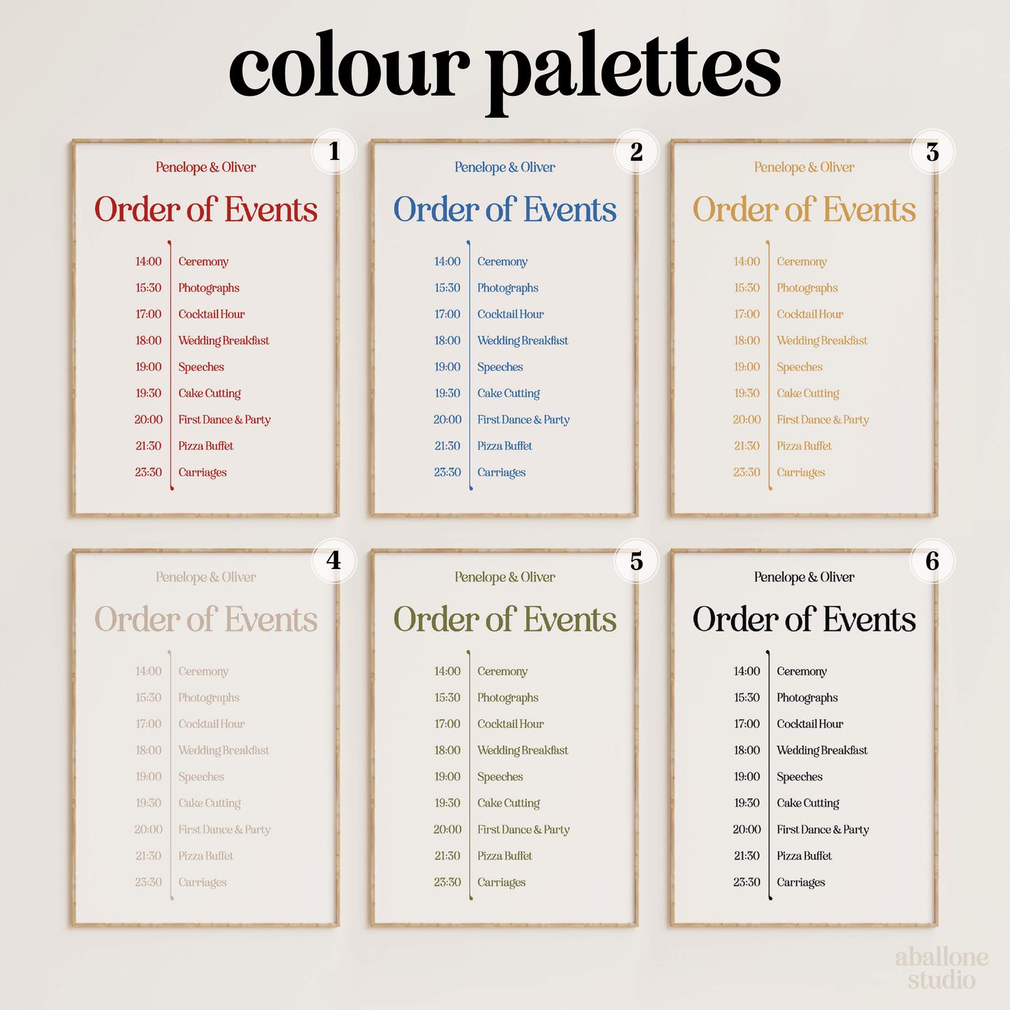 Wedding Order of Events Print