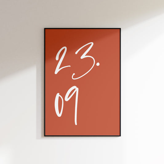Script Date Print in Bold Colour