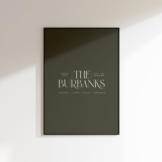 Custom Family Surname Print