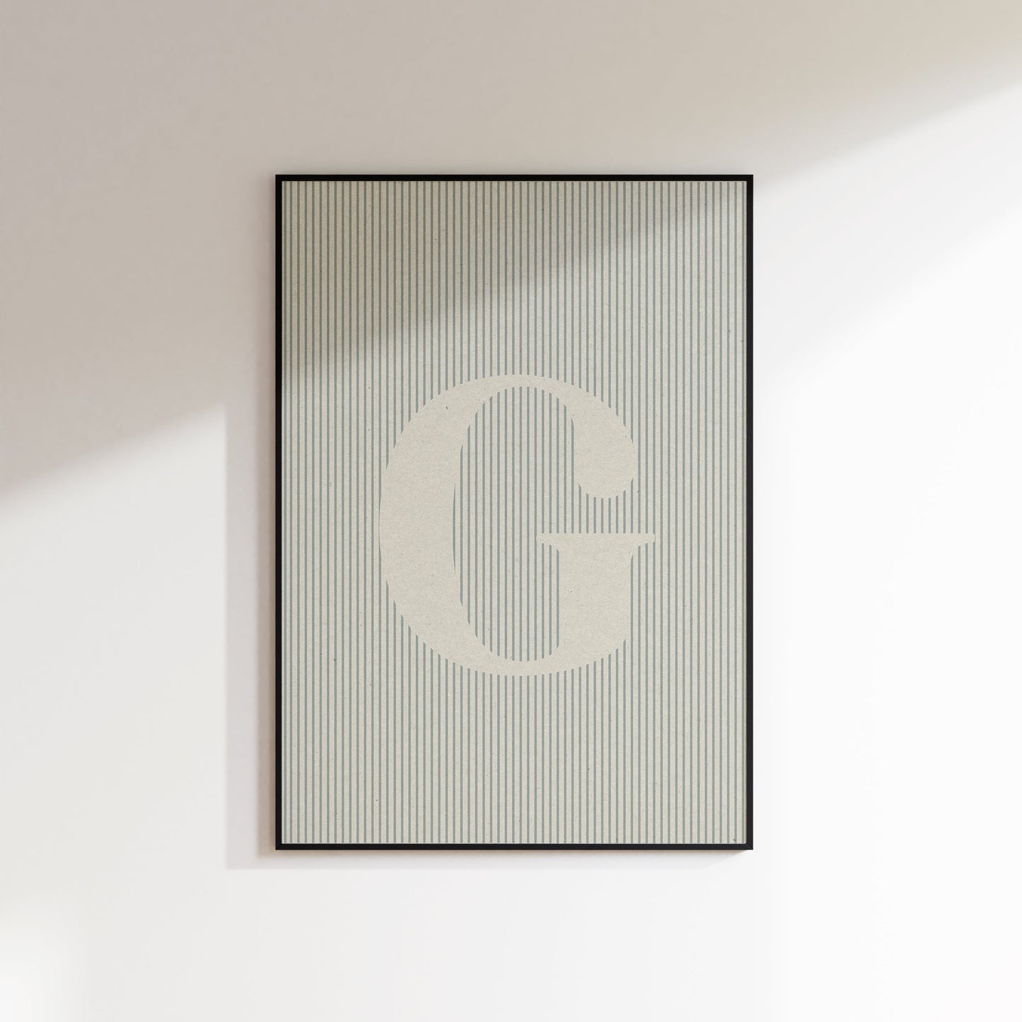 Fabric Inspired Striped Letter Initial Print