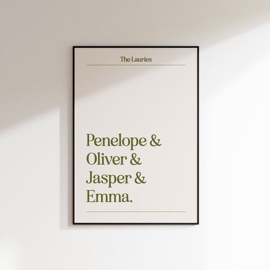 Our Names Family Names Print