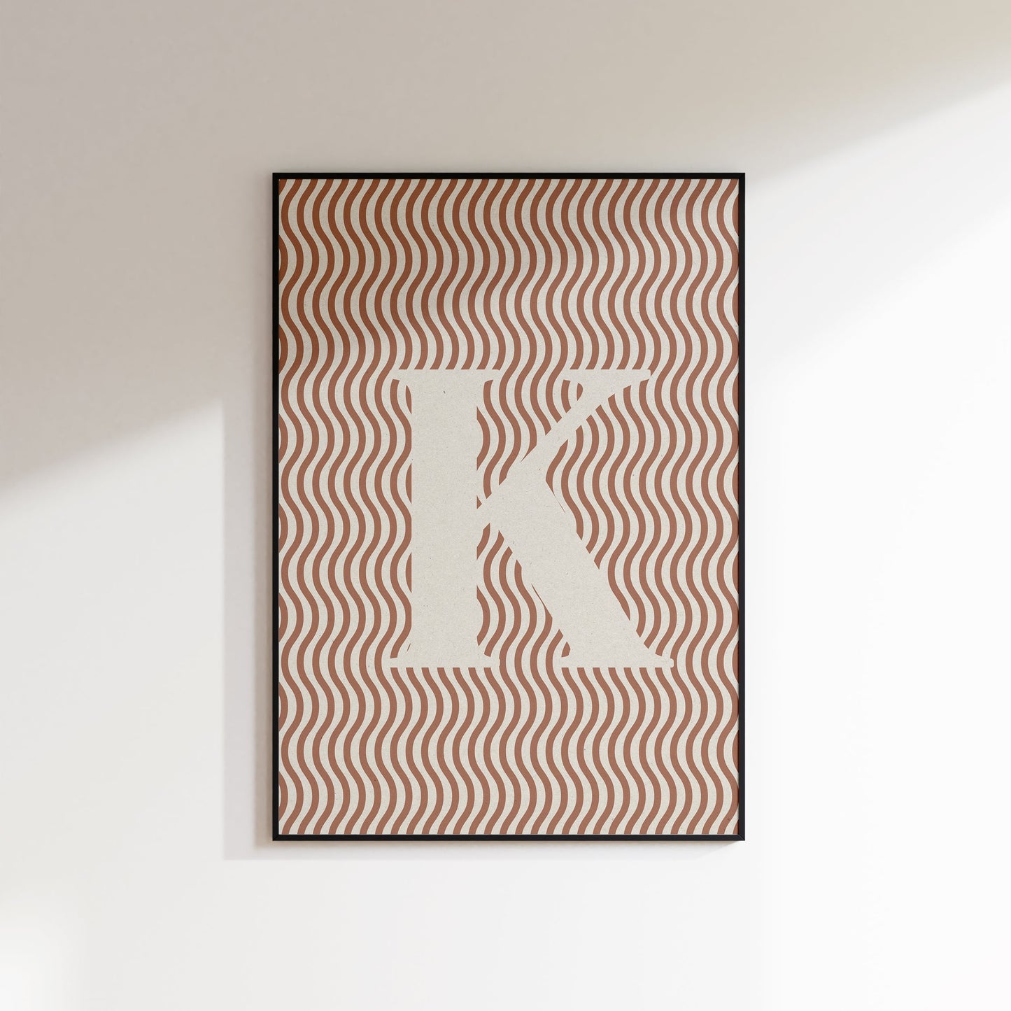 Fabric Inspired Striped Letter Initial Print