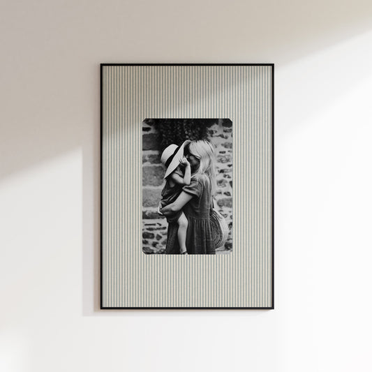 Fabric Inspired Striped Photo Print Square