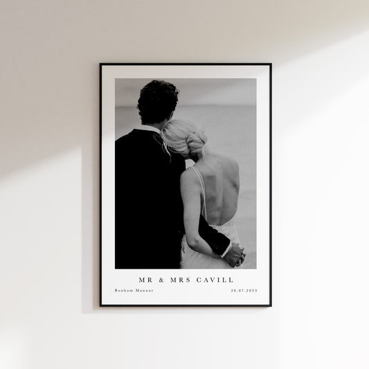 Custom Wedding Name Photo Print