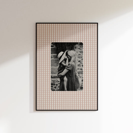 Fabric Inspired Gingham Photo Print Square