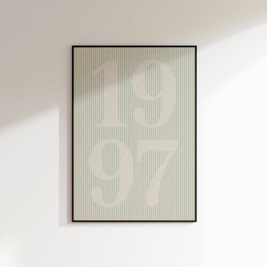 Fabric Inspired Striped Year Print