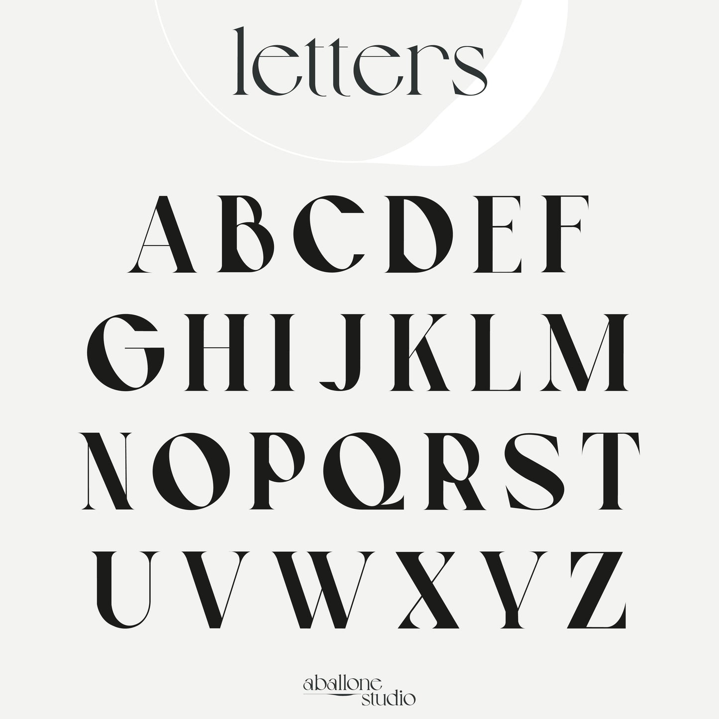 A-Z Aballone Uppercase Letter Print