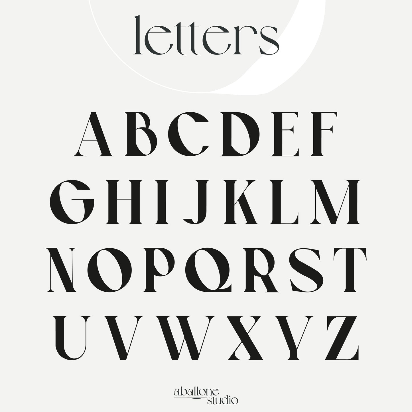 A-Z Aballone Uppercase Card A5