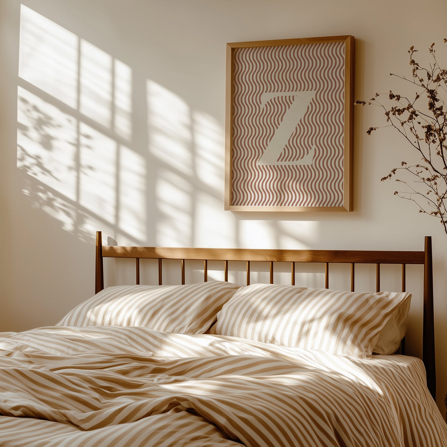 Fabric Inspired Striped Letter Initial Print