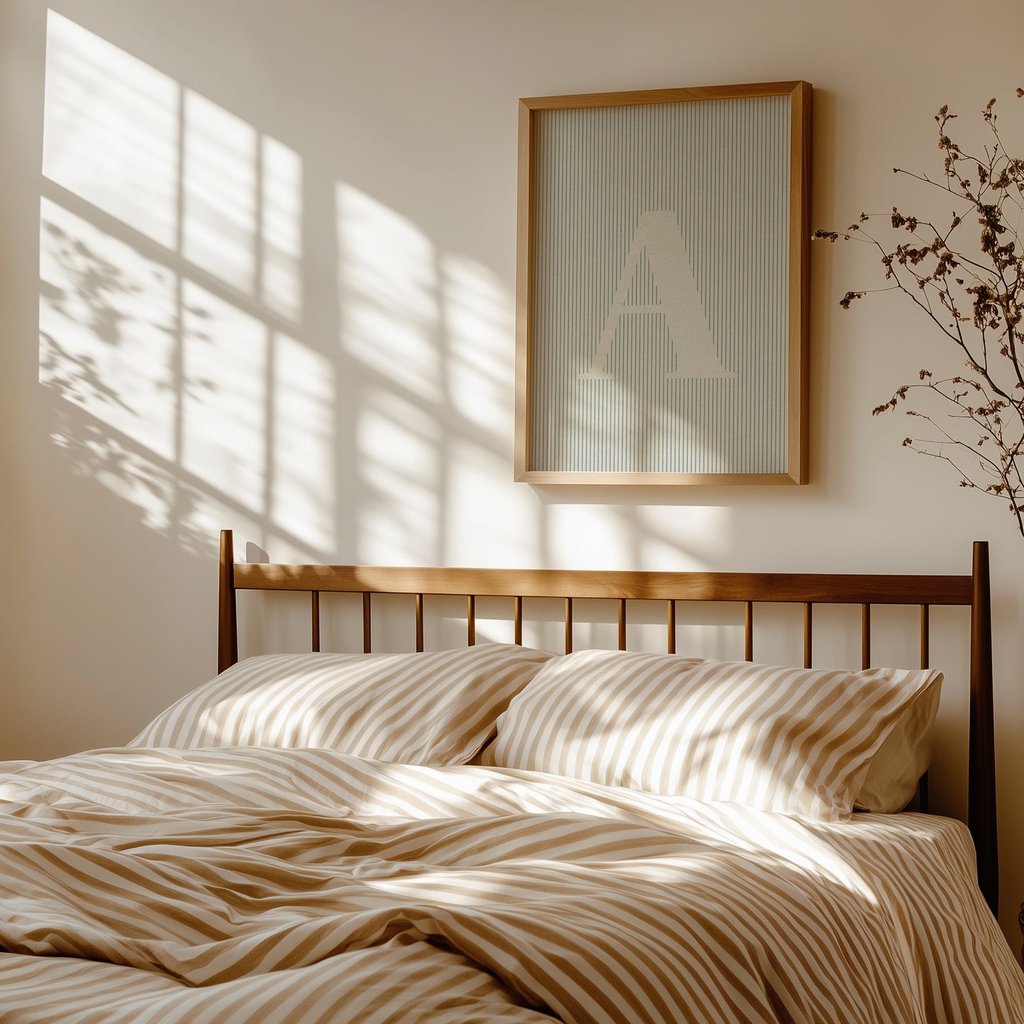 Fabric Inspired Striped Letter Initial Print