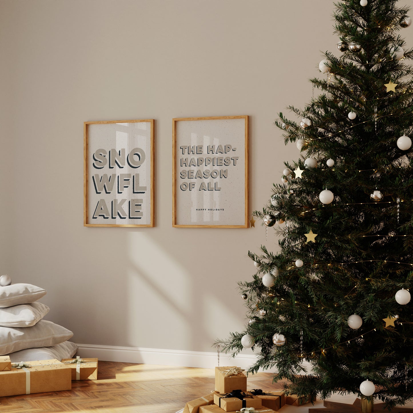 Hap-happiest Season Textured Christmas Print