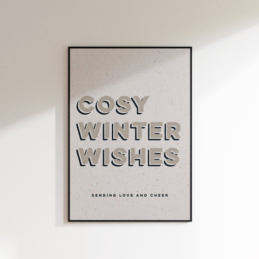 Cosy Winter Wishes Textured Christmas Print
