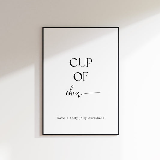 Cup Of Cheer Minimal Christmas Print