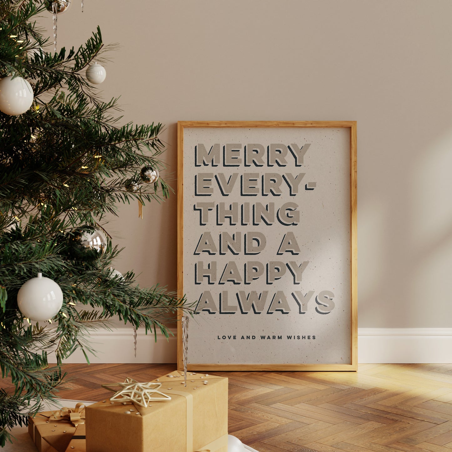 Merry Everything Textured Christmas Print