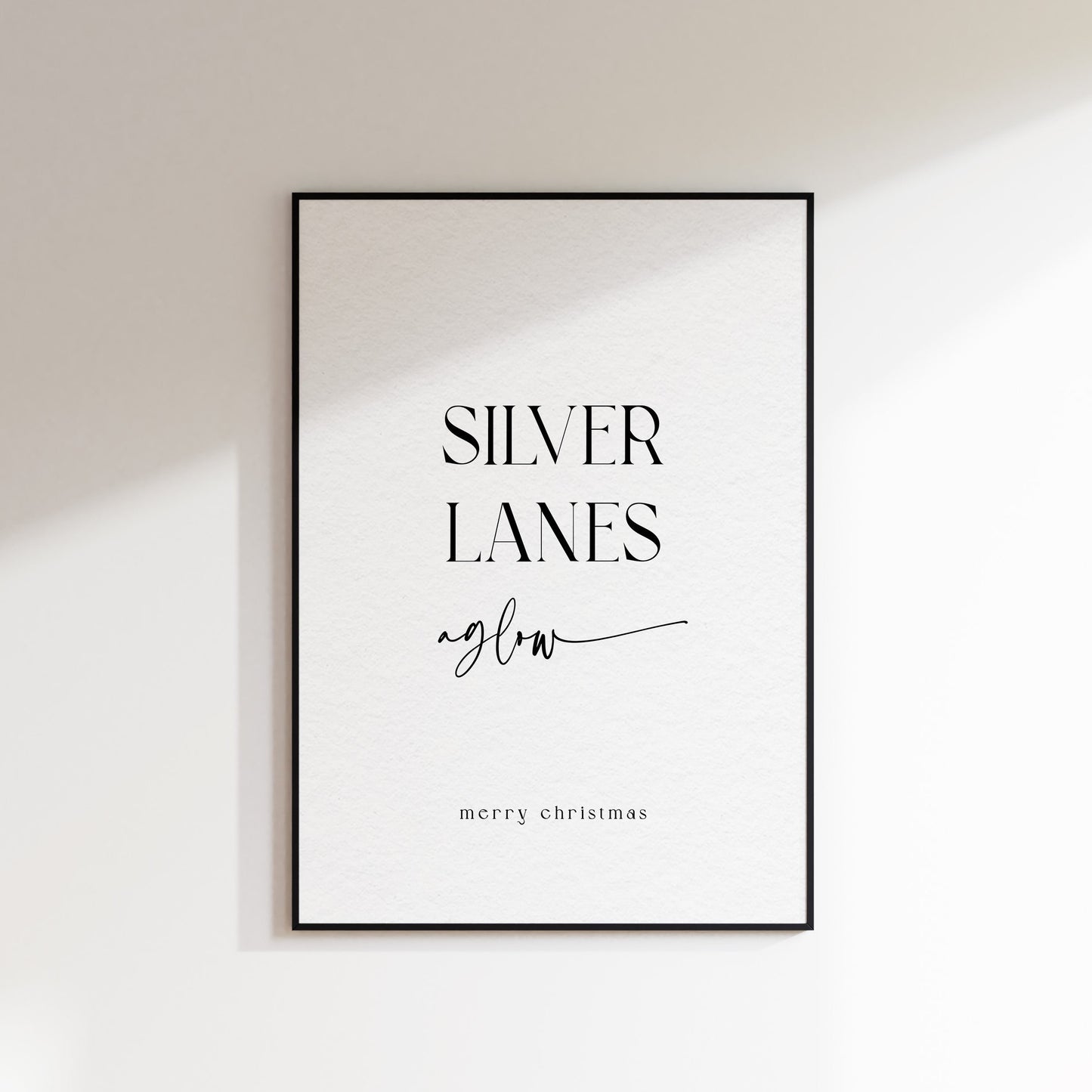 Silver Lanes Aglow Minimal Christmas Print
