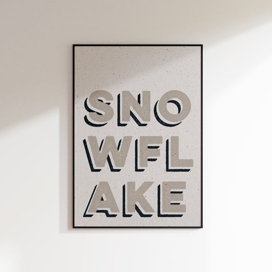 Snowflake Textured Christmas Print