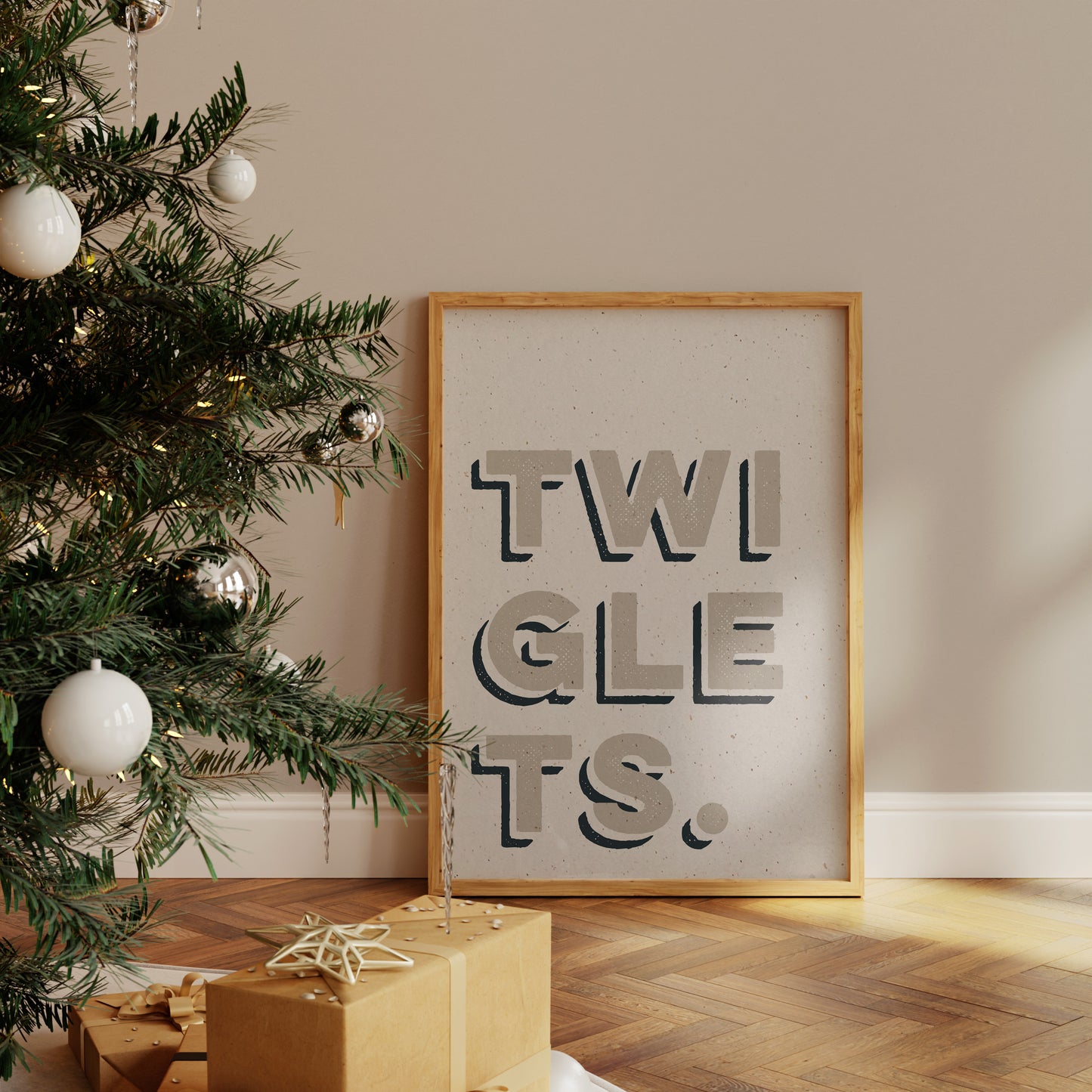 Twiglets Textured Christmas Print