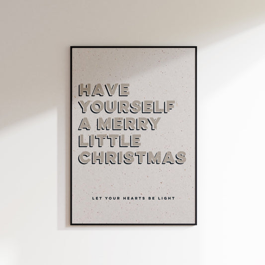 Merry Little Christmas Textured Christmas Print